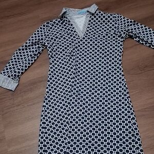 J. McLaughlin Navy and White Striped Top